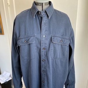 LL Bean mens flannel lined twill shirt jacket Medium